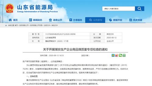 山東省能源局 開(kāi)展煤炭生產(chǎn)企業(yè)商品煤質(zhì)量專(zhuān)項(xiàng)檢查